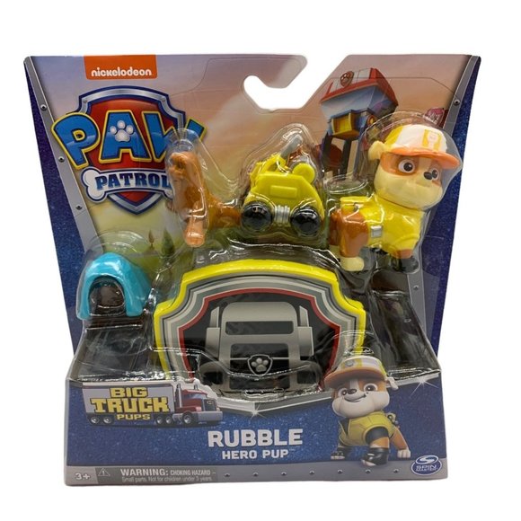 Paw Patrol Rubble Big Truck Pups Hero Pup Figure with Pet Seal 2022 - Picture 1 of 8